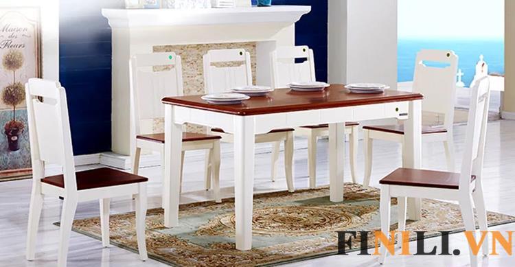 Mẫu bàn ghế phòng ăn gia đình ấn tượng làm bằng gỗ tự nhiên