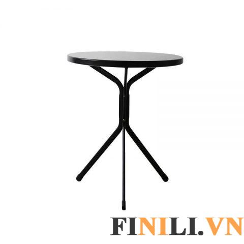 Mặt bàn được làm từ chất liệu thép chắc chắn, hình tròn, đảm bảo đủ diện tích để các vật dụng