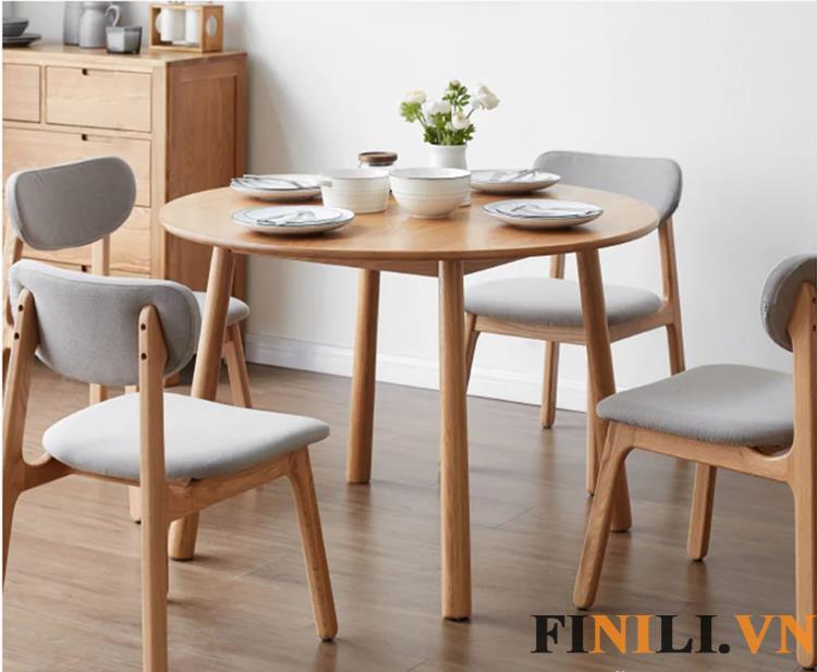 Bộ bàn ghế ăn hiết kế bàn tròn tiện ích, tối ưu được không gian