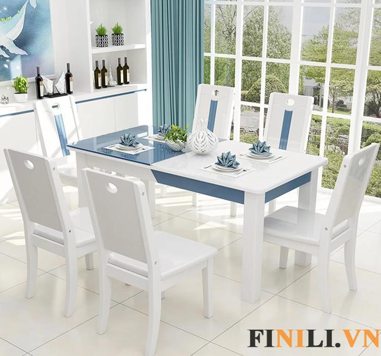 Bộ bàn ăn thiết kế đươn giản, sang trọng phù hợp không gian sống hiện đại của nhiều gia đình