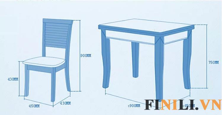 Kích thước sản phẩm bàn ăn FNL-7312