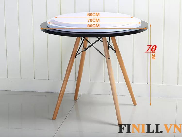 Bàn ăn, bàn cafe hình tròn với chất liệu gỗ tự nhiên sẽ mang đến cho phòng bếp của bạn một không gian hiện đại, sang trọng và ấm áp hơn.