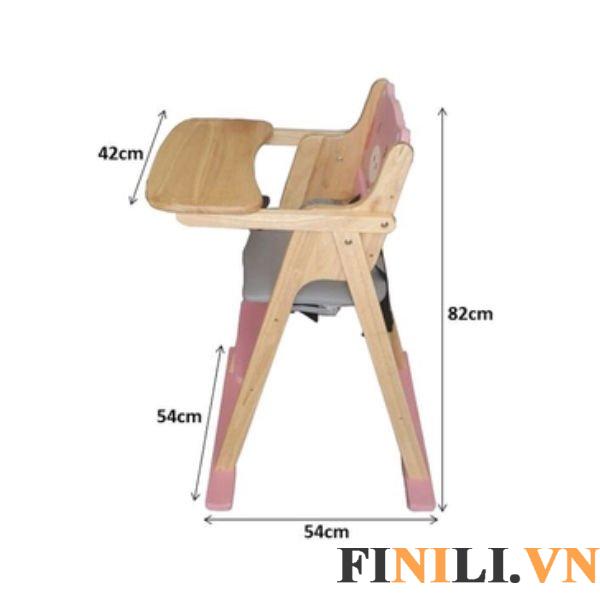 Ghế ăn dặm bằng gỗ có thiết kế chắc chắn, bền đẹp