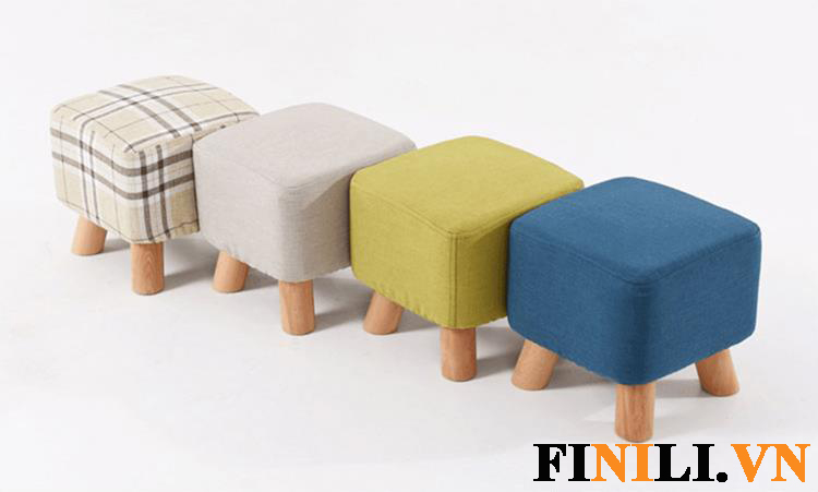 Ghế đôn sofa bọc nỉ có thể dùng kết hợp hoặc bổ sung vào các bộ bàn ghế sofa phòng khách