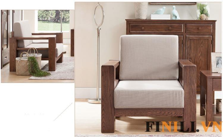 Ghế sofa đơn có màu sắc hài hòa, đem lại cảm giác ấm áp cho người sử dụng