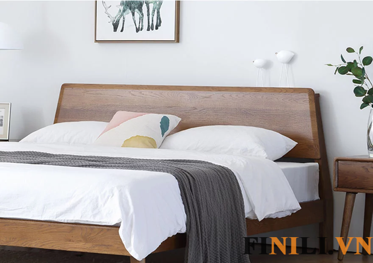 Giường ngủ bằng gỗ sồi mang vẻ đẹp hiện đại cho không gian phòng ngủ