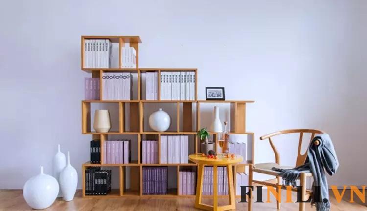 Giá sách gỗ công nghiệp có thiết kế hiện đại nhỏ gọn phù hợp nhiều không gian gia đình
