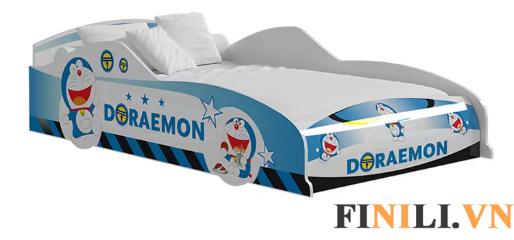 Giường ngủ thiết kế họa tiết Doremon dễ thường phù hợp độ tuổi của trẻ