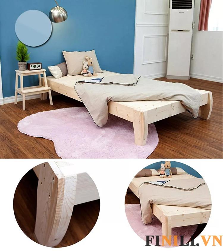 Giường đơn gỗ sồi tự nhiên có khả năng chống thấm nước, chống ẩm tốt