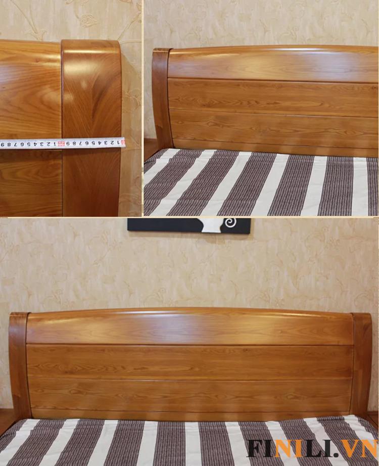 Giường gỗ có phong cách thiết kế hiện đại đơn giản pha nét cổ điển với dạng hình khối vuông