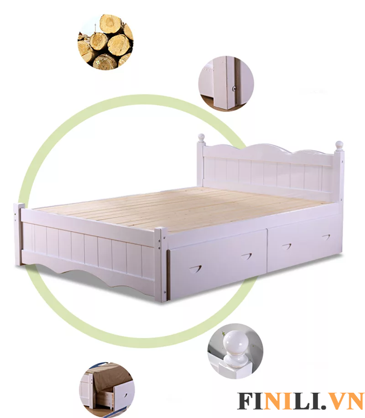 Giường ngủ đa năng bằng gỗ đáp ứng mọi nhu cầu sử dụng
