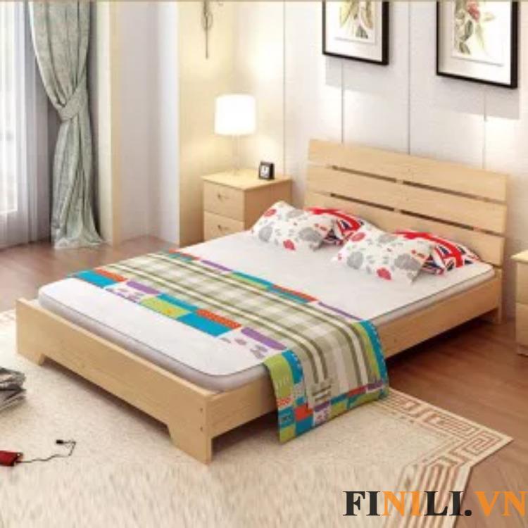 Giường gỗ hiện đại làm từ gỗ sồi FNL-6765 