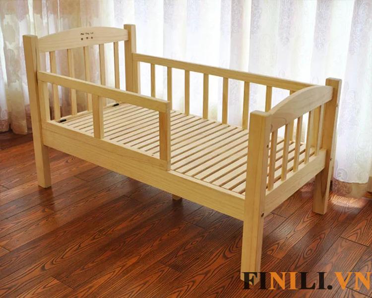 Giường gỗ tự nhiên an toàn cho bé