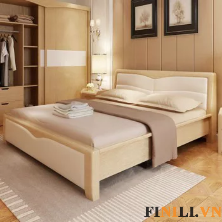 Giường ngủ kích thước vừa phải phù hợp không gian sinh hoạt nhiều gia đình