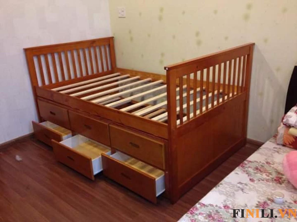 Mẫu giường hộp hai tầng có ngăn kéo FNL 0032 phù hợp sử dụng trong những không gian phòng ngủ hạn chế diện tích.