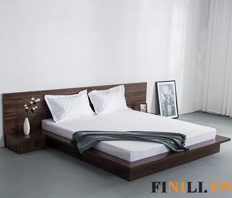 Giường ngủ họa tiết vân gỗ mang đến nét đẹp thanh lịch tạo điểm nhân cho căn phòng