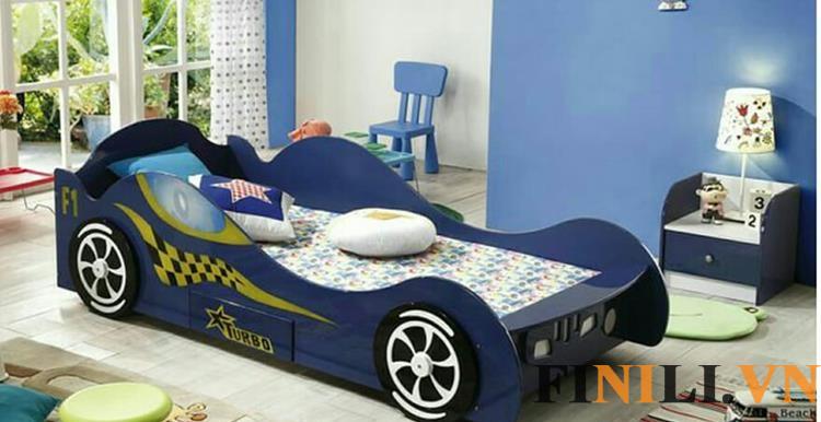 Giường ngủ cho bé có thiết kế hiện đại, hình xe oto độc đáo