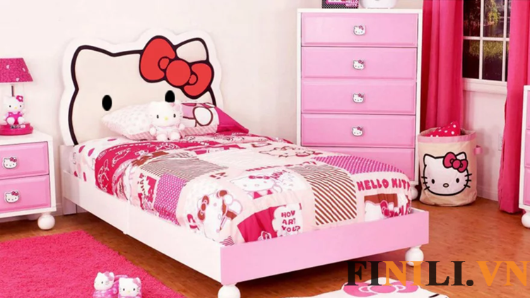 Giường ngủ Hello Kitty nhỏ gọn, tiêt kiệm diện tích