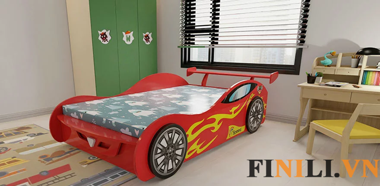 Giường ngủ gỗ thiết kế độc đáo cho bé trai