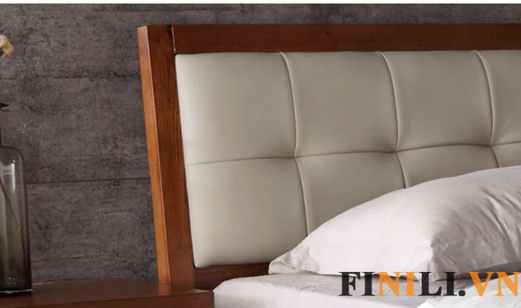 Giường ngủ bằng gỗ, kết cấu chắc chắn chịu được trọng lượng bền lau theo thời gian