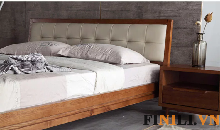 Giường ngủ họa tiết vân gỗ mang đến sự sang trọng hiện đại