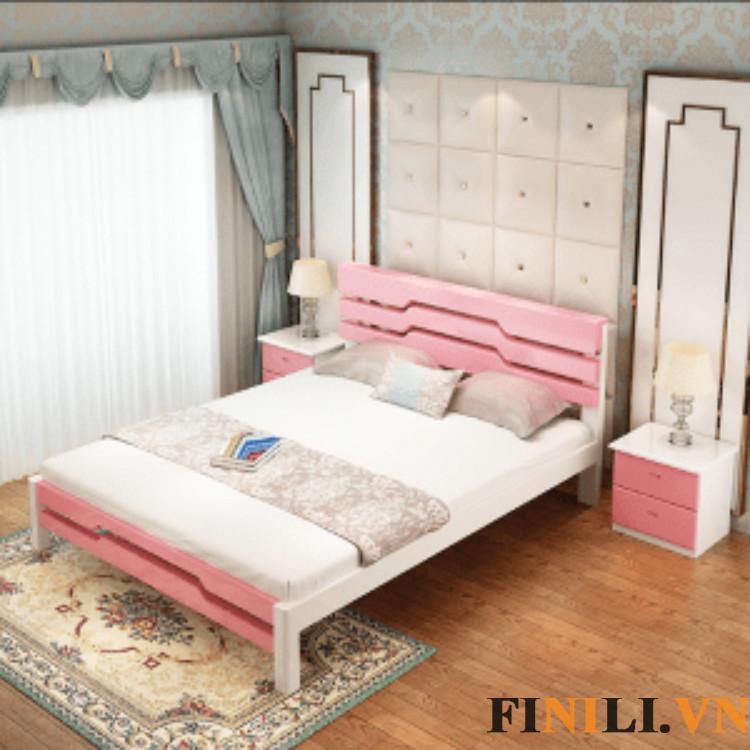 Giường ngủ gỗ sồi mang đến không gian nhẹ nhàng, nữ tính cho gian phòng