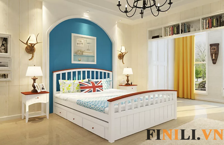 Giường ngủ thiết kế sang trọng hiện đại dễ dàng phối hợp với các vật dụng nội thất khác trong gia đình
