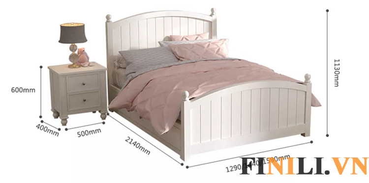 Giường ngủ kích thước nhỏ gọn phù hợp không gian sinh hoạt nhiều gia đình