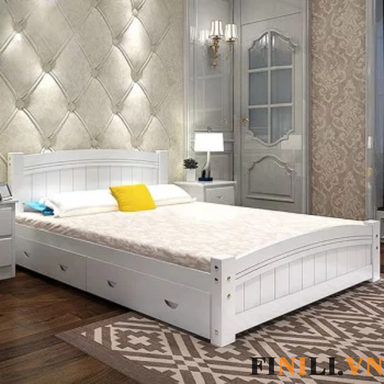 Giường ngủ thiết kế đường nét đơn giản nhưng sang trọng và hiện đại