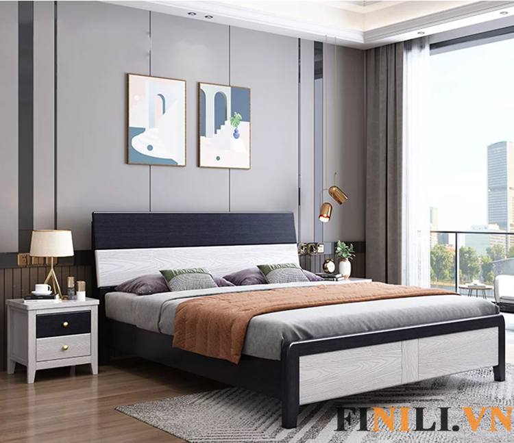 Giường ngủ bằng gỗ cao cấp phù hợp với không gian nội thất hiện đại