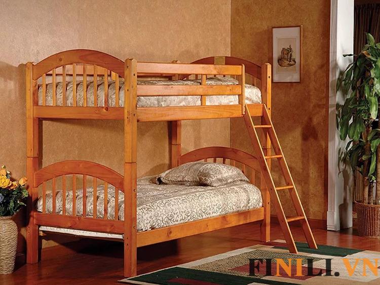 Giường ngủ tầng cho bé có thiết kế thang leo riêng biệt an toàn cho trẻ