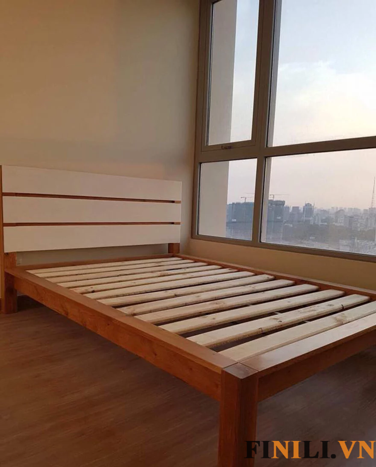 Giường ngủ có kích thước nhỏ gọn, phù hợp với chiều cao của người Việt