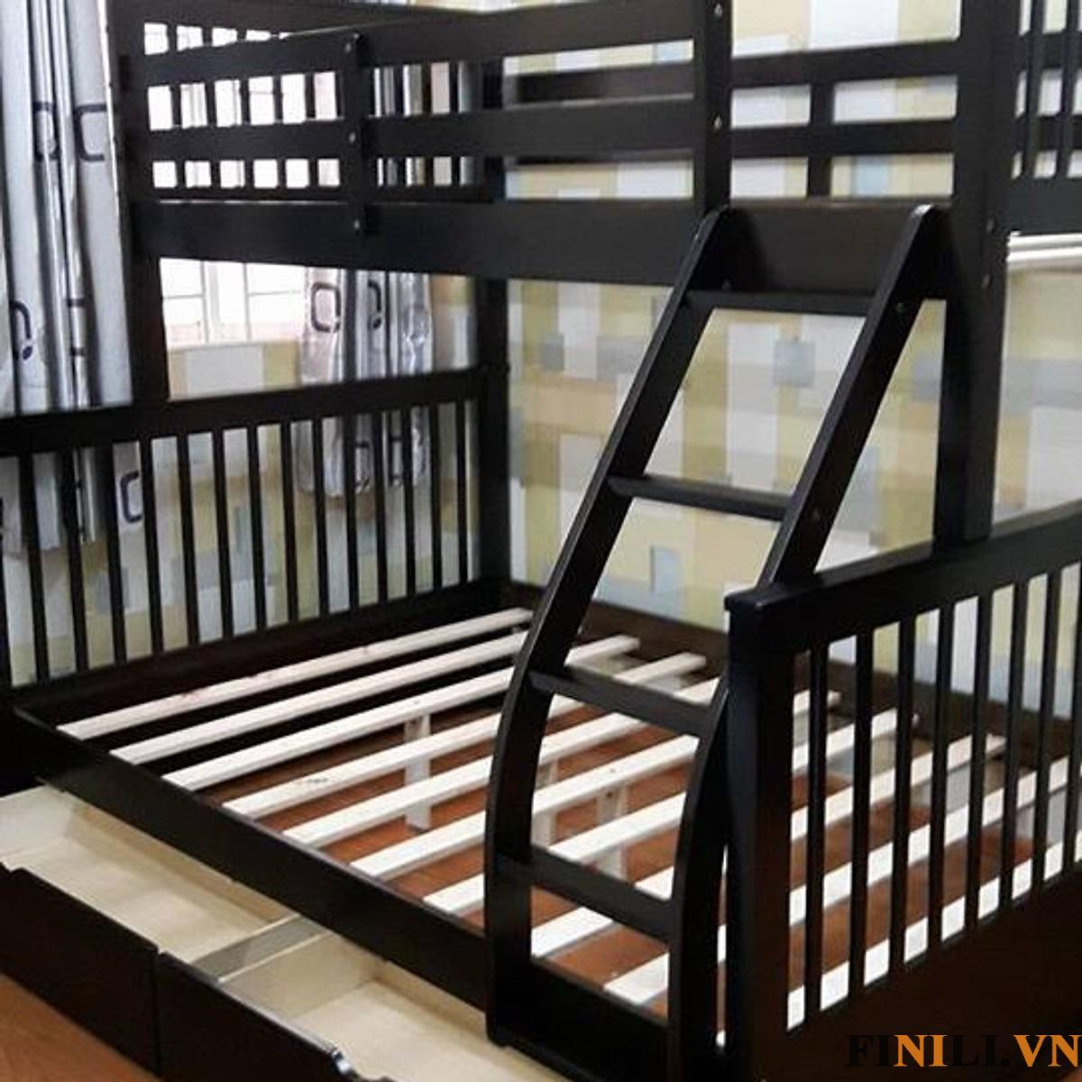 Giường tầng trẻ em FNL 02100 được thiết kế thêm các thanh an toàn xung quanh bảo vệ vệ trẻ không bị tổn thương khi say giấc