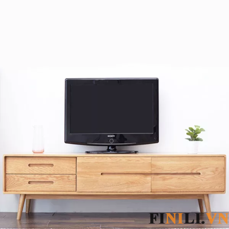 Kệ tivi vân gỗ thiết kế hiện đại sang trọng dễ dàng phối hợp với các vật dụng nội thất khác trong gia đình