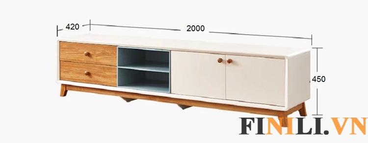 Kệ tivi gỗ sồi tự nhiên thiết kế sang trọng phù hợp nhiều không gian gia đình