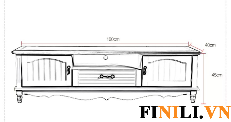 kệ tivi được thiết kế chia thành 2 ô tủ cửa cánh và 1 ngăn kéo vô cùng tiện lợi, mang đến cho người dùng không gian lưu trữ đồ vật tiện nghi và rộng rãi.