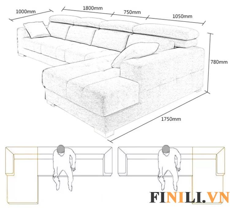Ghế sofa chữ L là một mẫu ghế sofa có thiết kế đẹp và hiện đại được bố trí chạy dọc theo sát tường.