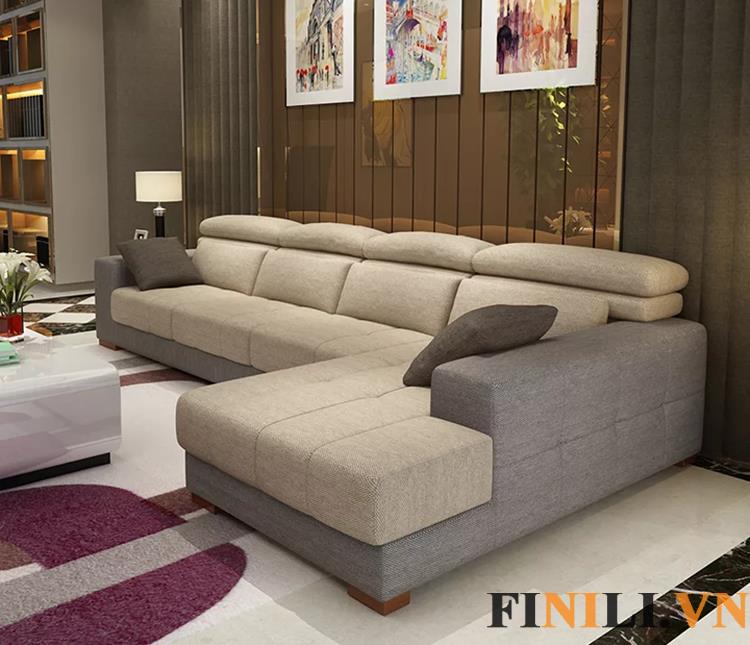 Sofa nỉ với thiết kế phong cách hiện đại trang nhã phù hợp với những không gian phòng khách, giúp không gian phòng trở nên thanh lịch.