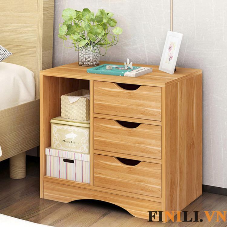 Tủ để đầu giường làm bằng gỗ công nghiệp chắc chắn