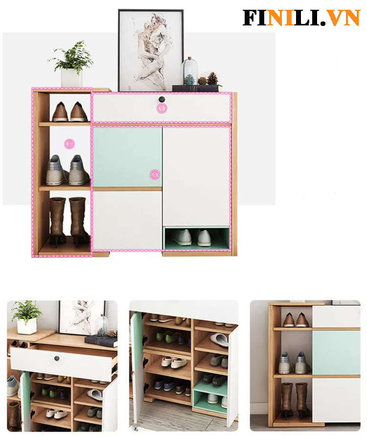Tủ để giày có thể bày trí trong nhiều không gian sống khác nhau phù hợp với xu hướng nội thất hiện đại hiện nay