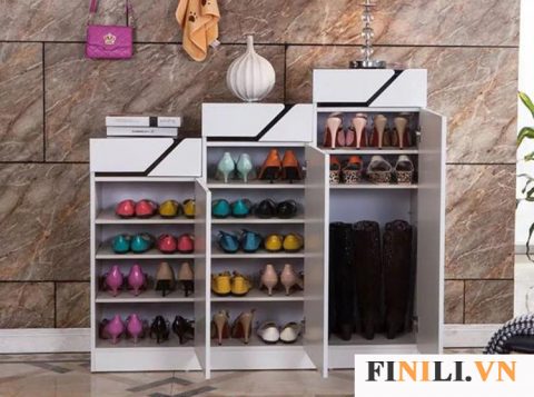 Tủ giày kích thước nhỏ gọn phù hợp không gian nhiều gia đình