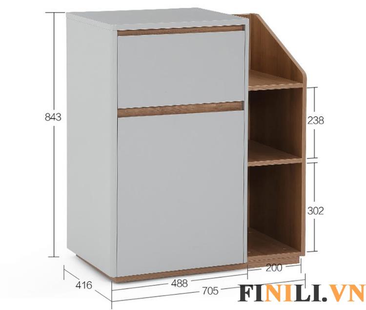 Mẫu tủ gỗ sản phẩm có kích thước nhỏ nhưng vẫn đáp ứng được nhu cầu cất giữ đồ đạc
