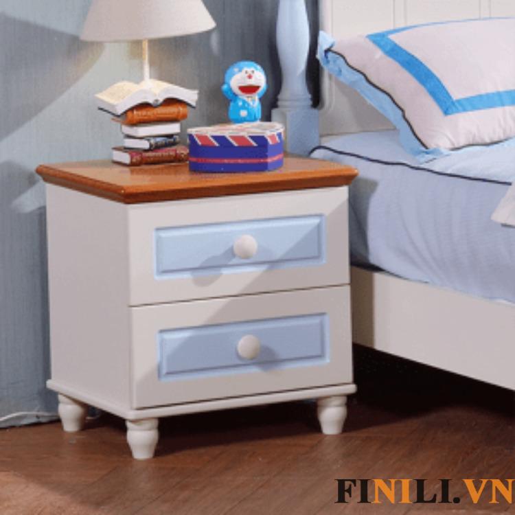 Tủ nhỏ đầu giường với phong cách thiết kế hiện đại, thanh lịch phù hợp với nhiều phong cách nội thất, giúp phòng ngủ của các bé trở nên đa sắc màu.