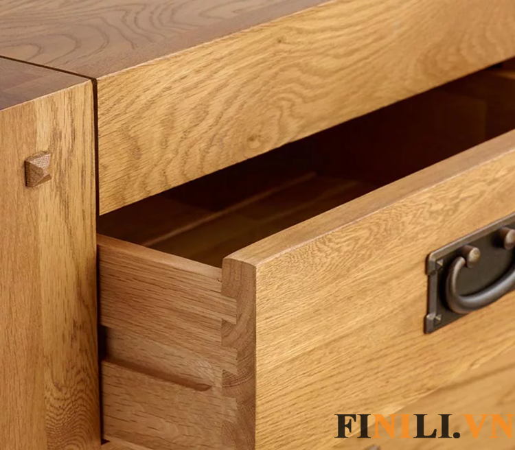 Tủ gỗ sồi thiết kế nhỏ gọn kết hợp ngăn kéo tiện ích