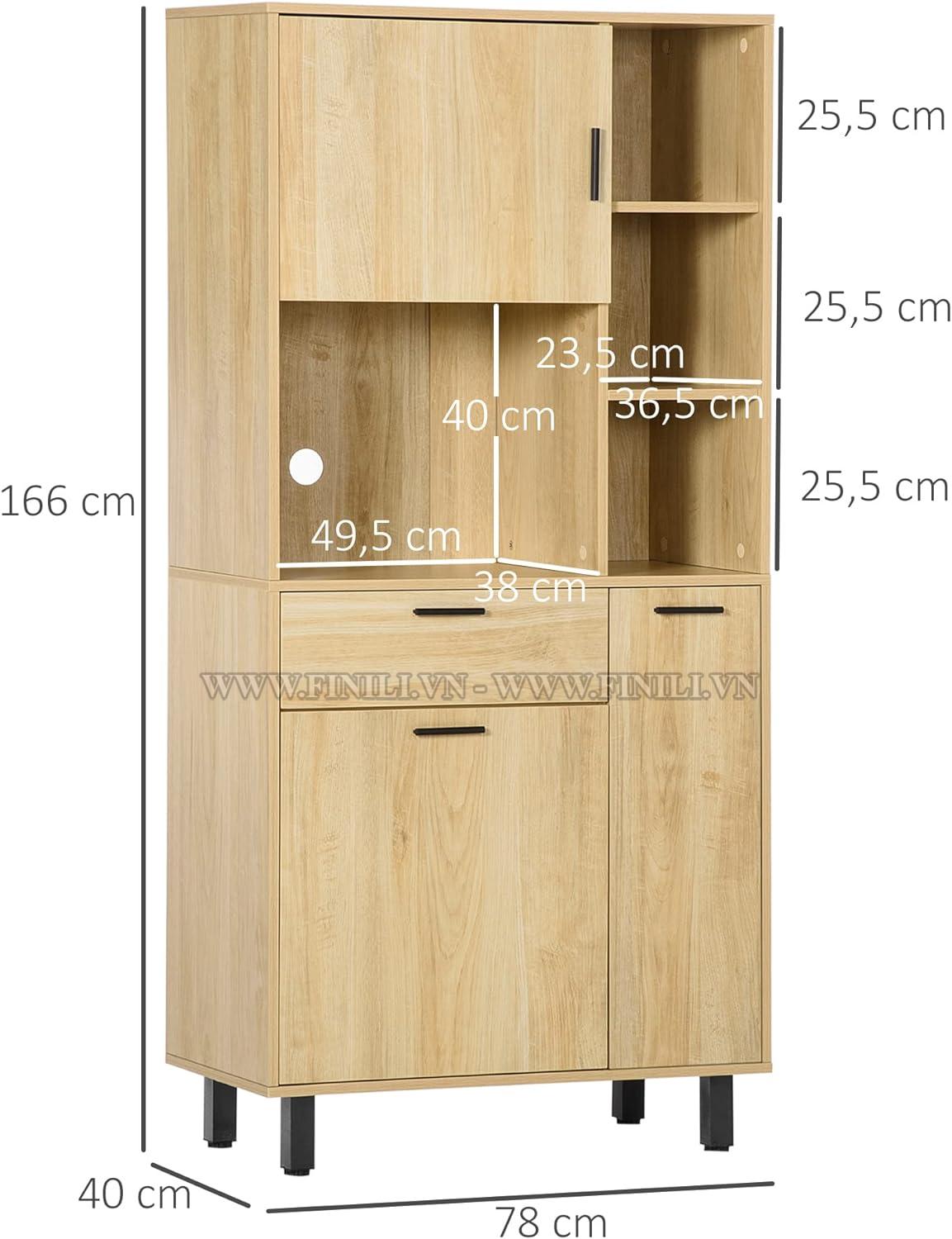 Mẫu tủ bếp được giữ nguyên màu sắc của gỗ sồi tự nhiên, đem đến cảm giác ấm áp
